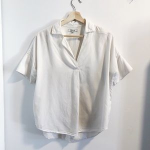 Madewell Courier Button-Back Shirt in Pure White